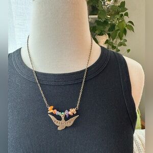 Handmade Crystal Beaded Free Bird Necklace • OOAK